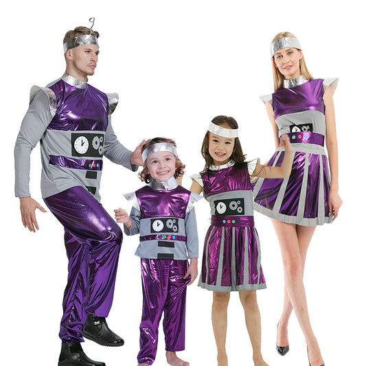 Stage Performance Costume Purple Alien Suit Halloween Family Robot Performance Costume