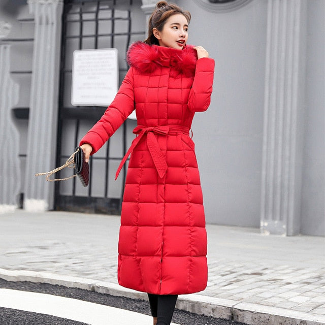 Slim Women Winter Jacket Cotton Padded Warm Thicken Ladies Coat Long Coats Parka Womens Jackets