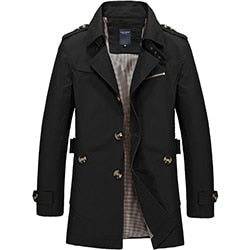 Men's Long Trench Coat - Casual Fit Fashion Outerwear