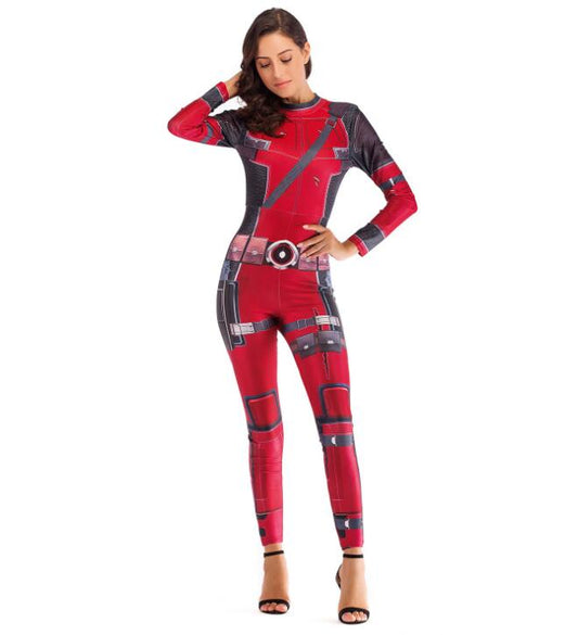 Super Hero Deadpool Costume Cosplay Anime Body Halloween Costumes Pour Femmes Plus La Taille Salopette