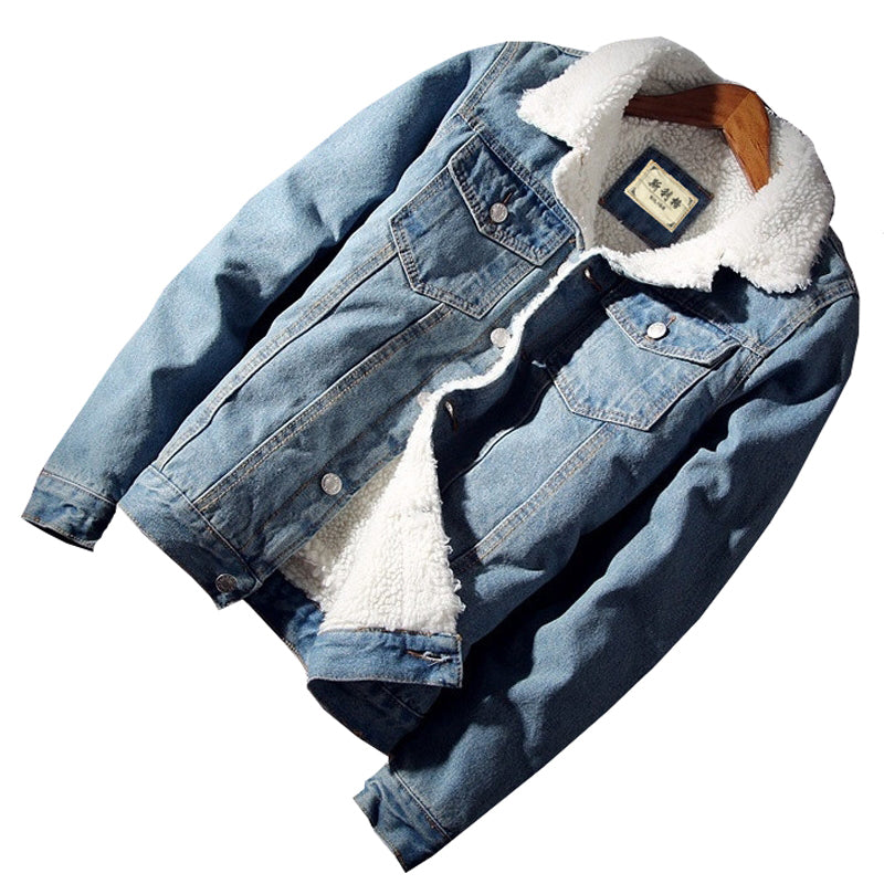 Men Jacket and Coat Warm Denim Jacket