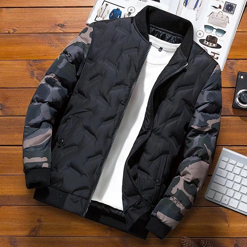 Men's Winter Korean Men's Baseball Jacket Down Cotton Jacket New Thickened Trend Cotton Coat