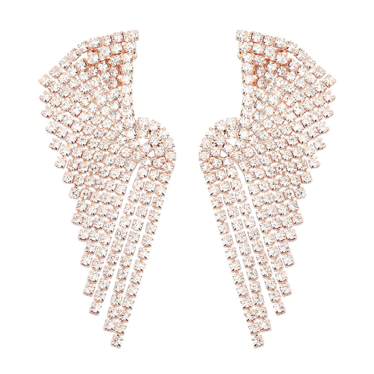 Super Flash Claw Chain Series Alloy Diamond Inlaid Rhinestone Tassel Wing Earrings Fashion Women Earrings