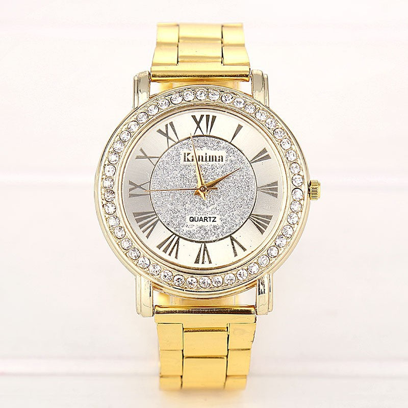 Sale Silver Gold Watch Women Luxury Brand Hot Sale Ladies Wristwatches Gifts For Girl Full Stainless Steel Rhinestone Quartz Watch