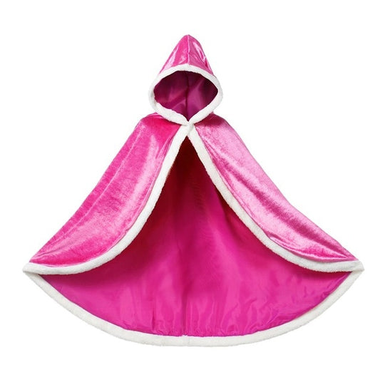 Girls Fashion Pleuche Cloak Trench Elsa Anna Cape Sleeping Beauty Sofia Rapunzel Princess Mantle Costume Accessories