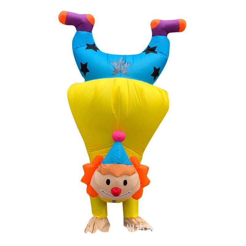 Handstand Clown Inflatable Costume Adult Funny Blowup Outfit Cosplay Party Dress