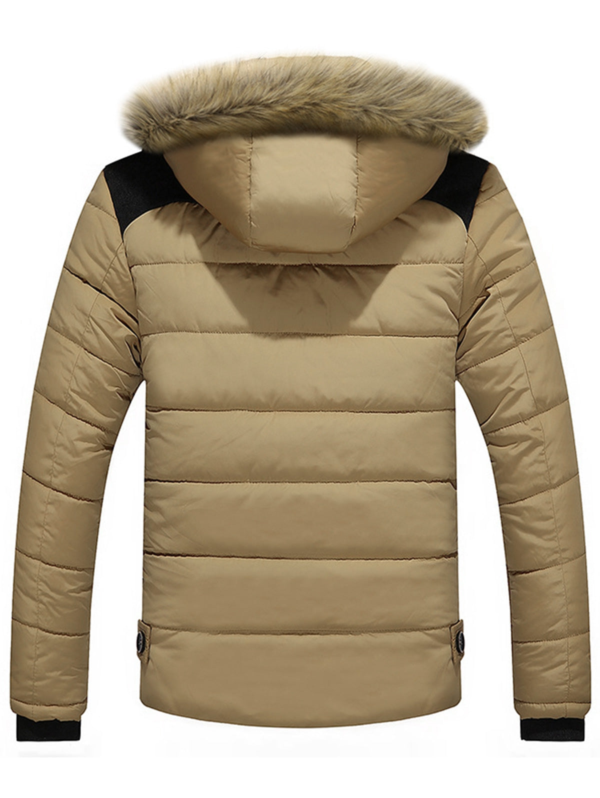 Faux Fur Trim Hooded Puffer Jacket