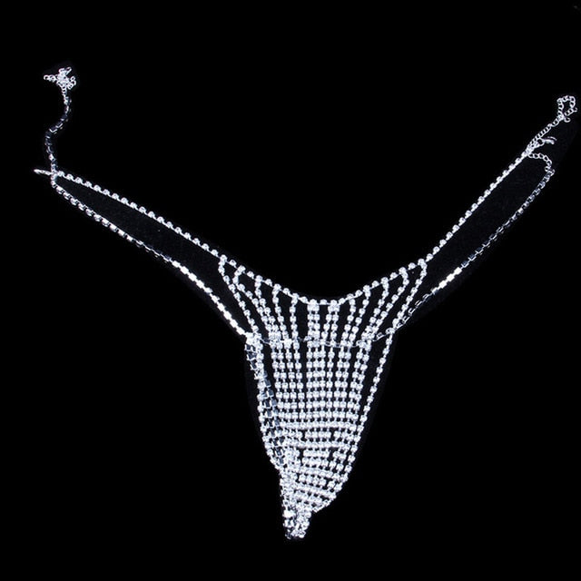 Body Chain Jewelry Simple Waist Round Cute Sexy Bikini Rhinestone Underwear Belly Chain Crystal Thong For Women