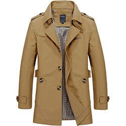 Men's Long Trench Coat - Casual Fit Fashion Outerwear