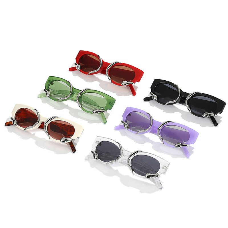Retro Unique Cat Eye Women Luxury Sunglasses Fashion Brand Designer Jelly Color Eyewear Men Punk Sun Glasses Shades UV400