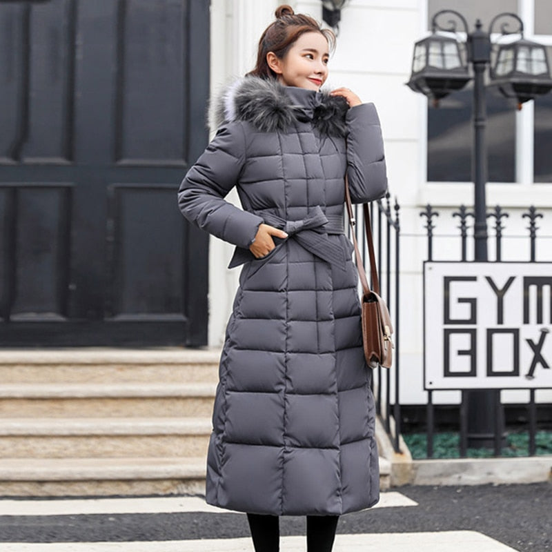 Slim Women Winter Jacket Cotton Padded Warm Thicken Ladies Coat Long Coats Parka Womens Jackets