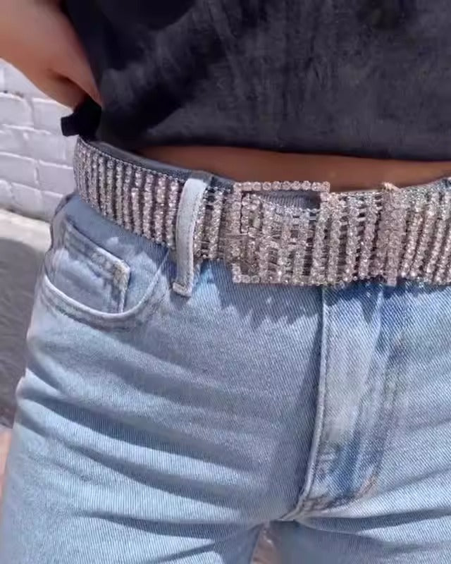 Rhinestone waist chain full of diamonds eight rows fashion all-match ladies belt personality jeans belt women