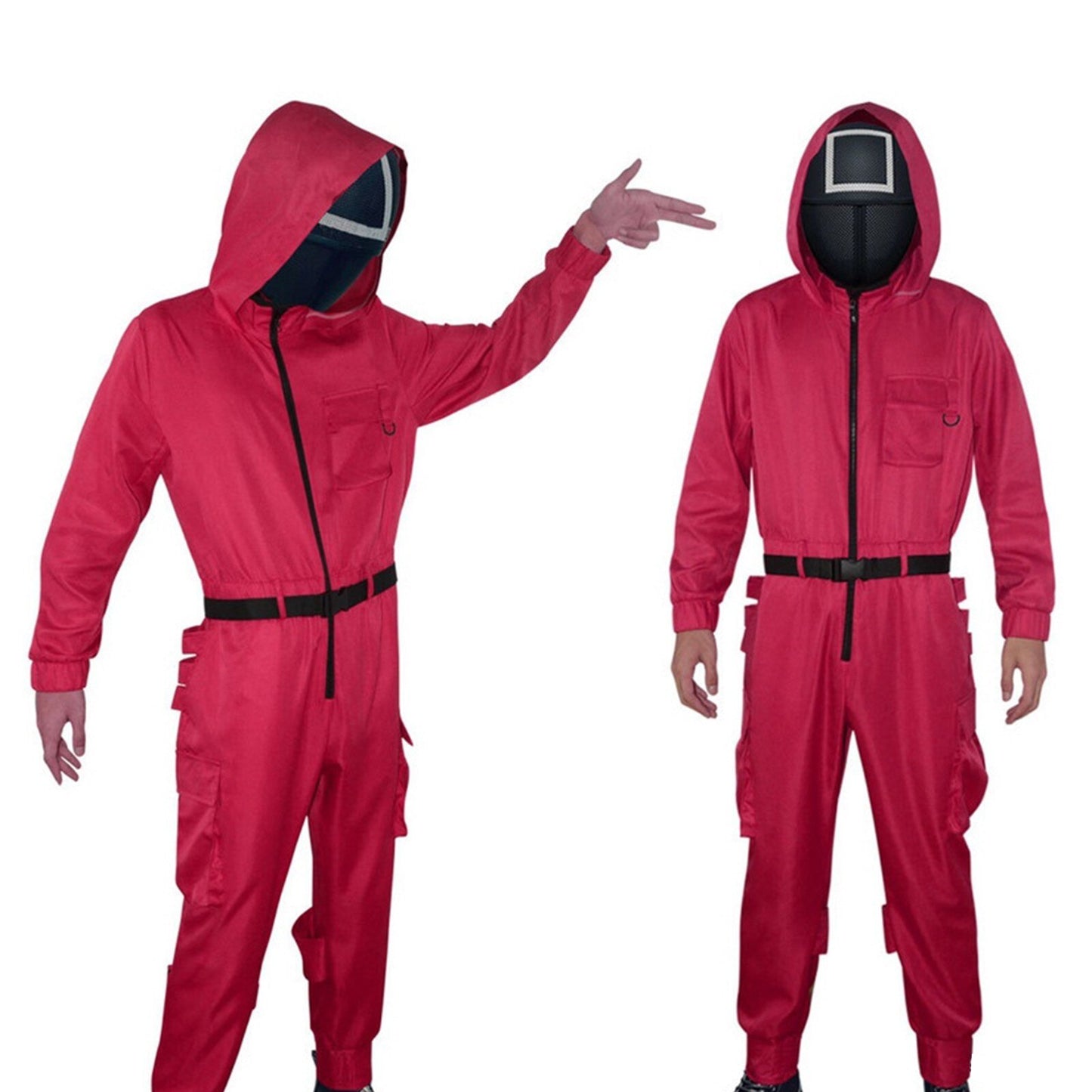 Squid Game Villain Red Jumpsuit Cosplay Costume Halloween Party Round Six For Men And Women Cos Disguise Korean Drama Costume