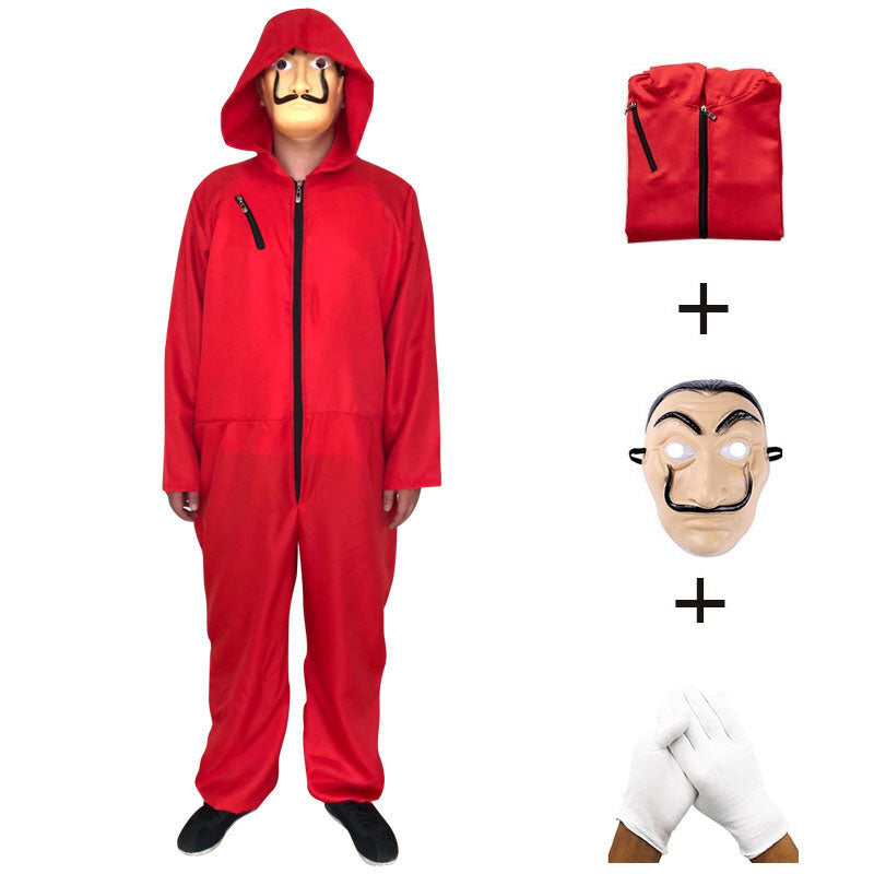 Paper Money House Halloween Costume Dali Dali Red One-Piece Clown Costume Cosplay Anime Costume