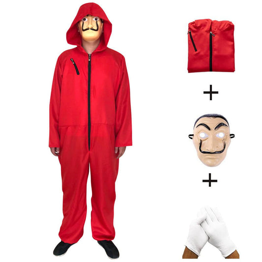 Paper Money House Halloween Costume Dali Dali Red One-Piece Clown Costume Cosplay Anime Costume