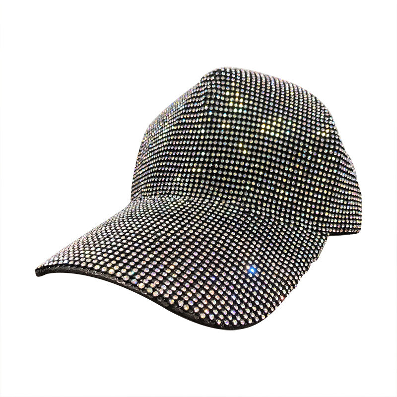 New Full Diamond Baseball Cap Rhinestone Cap Hand-Encrusted Peaked Cap Trend Sunshade Sunscreen Cap