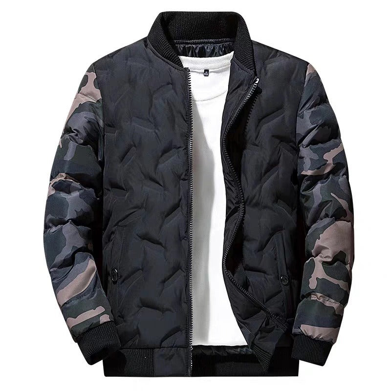 Men's Winter Korean Men's Baseball Jacket Down Cotton Jacket New Thickened Trend Cotton Coat