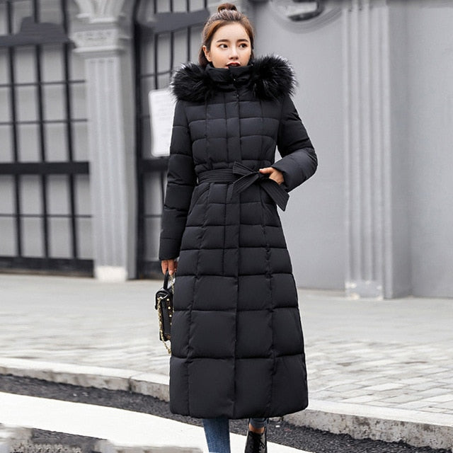 Slim Women Winter Jacket Cotton Padded Warm Thicken Ladies Coat Long Coats Parka Womens Jackets