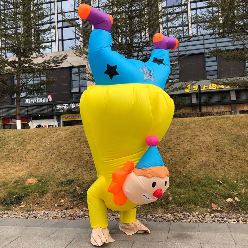 Handstand Clown Inflatable Costume Adult Funny Blowup Outfit Cosplay Party Dress