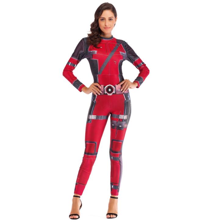 Super Hero Deadpool Costume Cosplay Anime Body Halloween Costumes Pour Femmes Plus La Taille Salopette