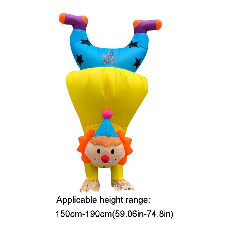 Handstand Clown Inflatable Costume Adult Funny Blowup Outfit Cosplay Party Dress