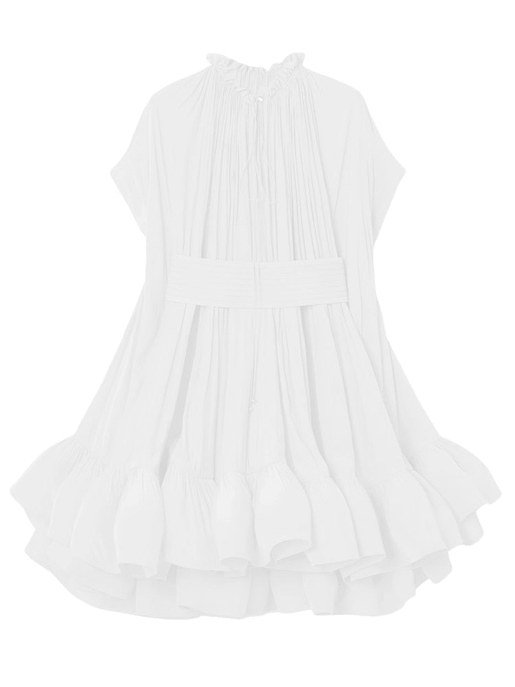 Asymmetrical Pleated A-Line Female Summer Dress