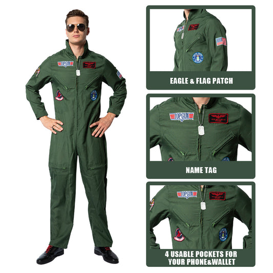 New Halloween Top Gun Pilot Uniform Bar Party Games Group Performance Stage Costume