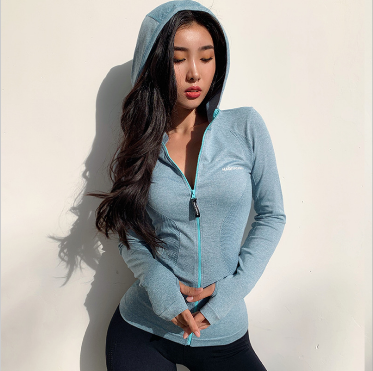 Wmuncc Energy Seamless Running Jacket Women Hoodie Sports Yoga Shirts Zipper Fitness Gym Tops Long Sleeves Sportswear Stretch