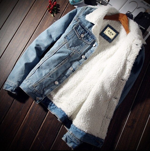 Men Jacket and Coat Warm Denim Jacket