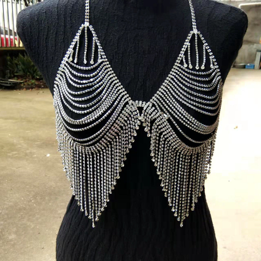 Creative Rhinestone Body Chain Set New Fashion Personality Sexy Shiny Tassel Nightclub Clothing