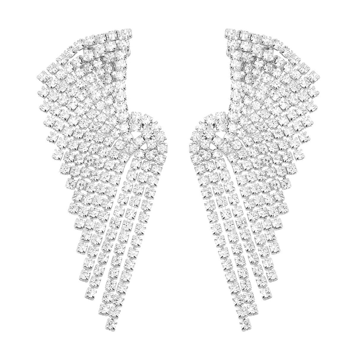 Super Flash Claw Chain Series Alloy Diamond Inlaid Rhinestone Tassel Wing Earrings Fashion Women Earrings