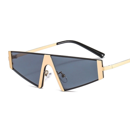 Fashion Triangle Sunglasses Women Men Shield PC Color Lens Alloy Metal Frame Luxury Brand Designer Elegant Sun Glasses