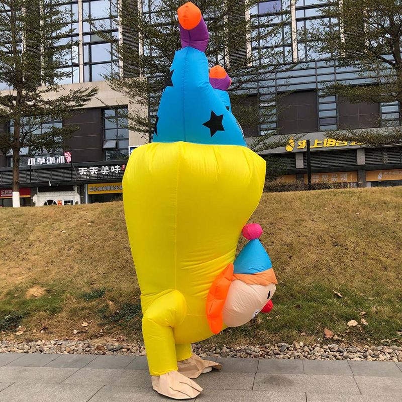 Handstand Clown Inflatable Costume Adult Funny Blowup Outfit Cosplay Party Dress