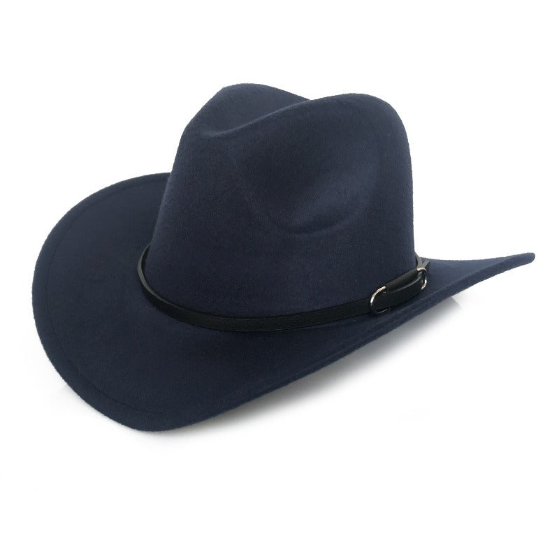 Vintage Mens Woolen Denim Hat Hot Selling In Autumn and Winter Western Denim Hat Womens Top Hat Jazz Hat Felt Hat