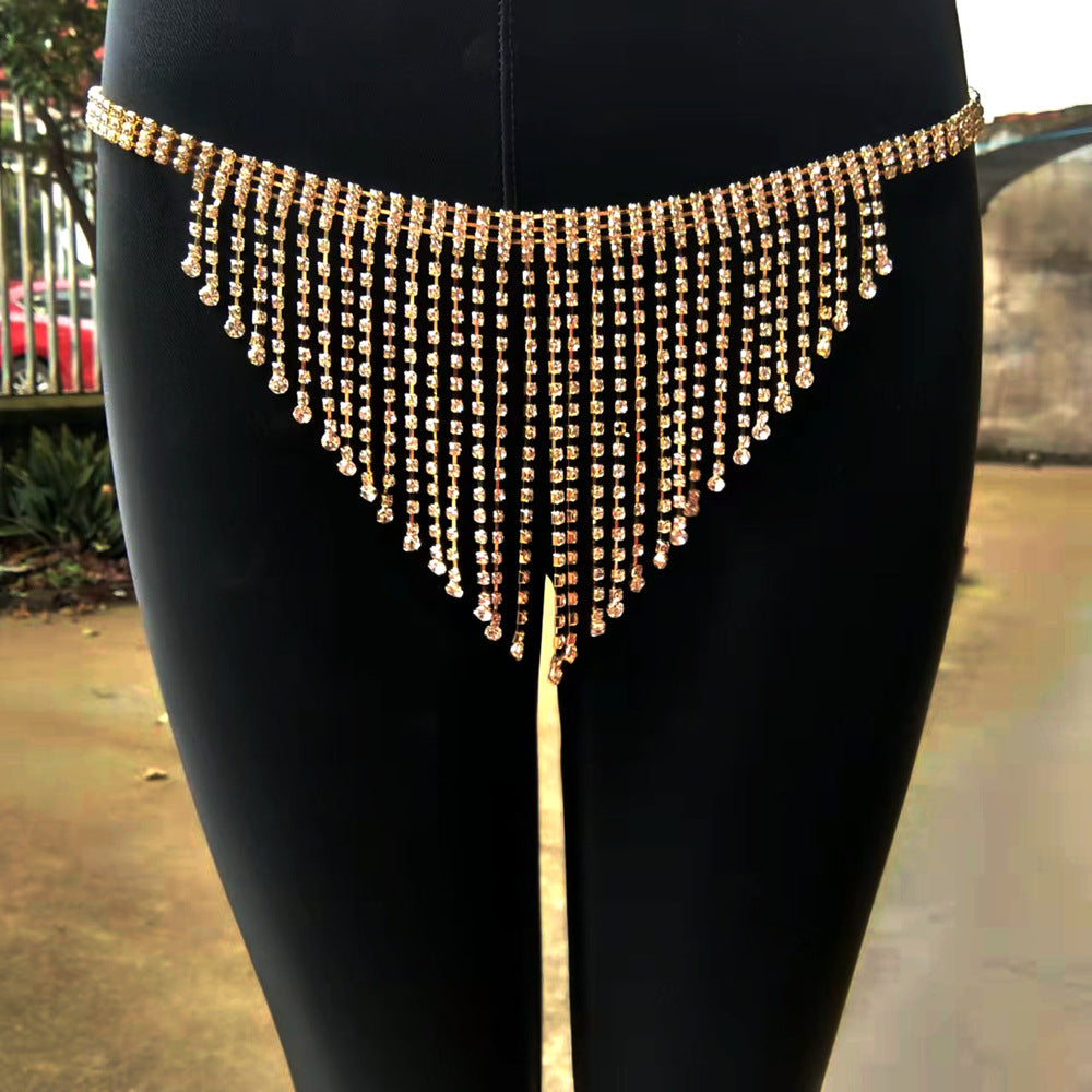 Creative Rhinestone Body Chain Set New Fashion Personality Sexy Shiny Tassel Nightclub Clothing