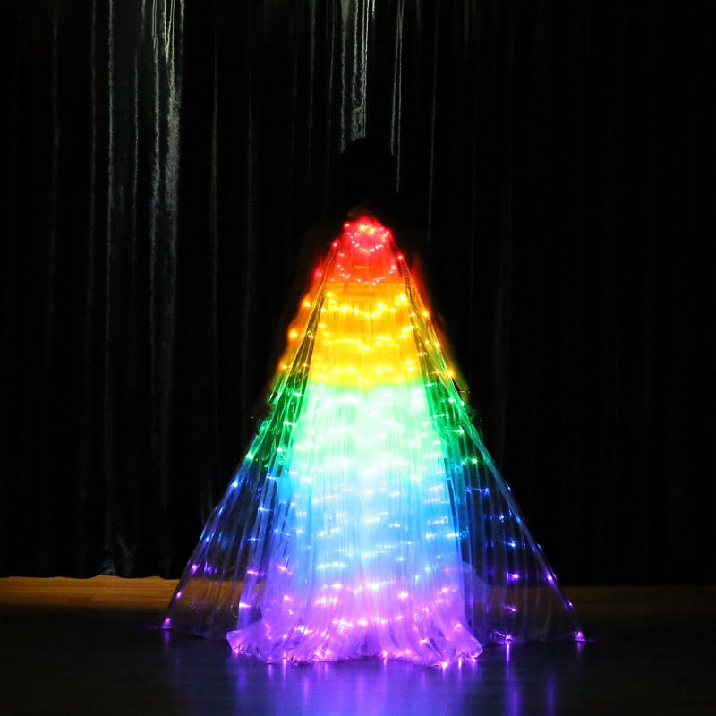 Ruoru Rainbow Color Alas Angle Led Wings Adult Led Costume Circus Led Light Luminous Costumes Party Show Isis Wings Dancewear