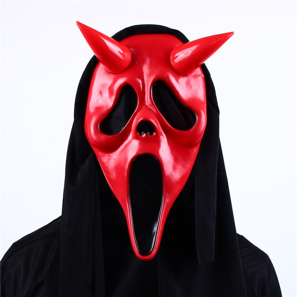 Ghost Face Scream Movie Horror Mask Halloween Killer Cosplay Adult Costume Accessories Props