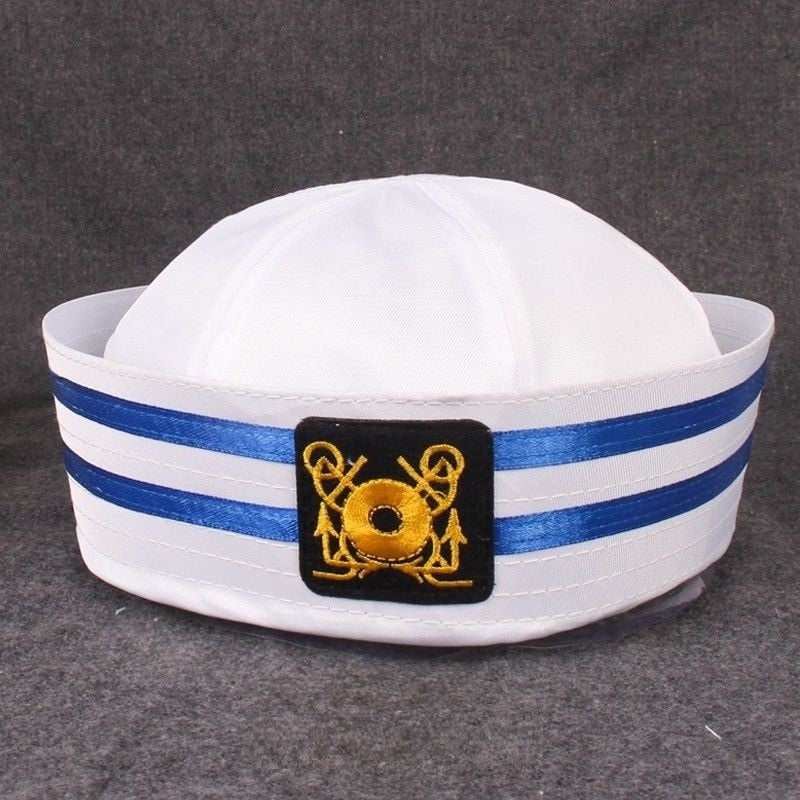 Military Hats Sailor Cap White Captain Navy Marine Caps with Anchor Army Hats For Women Men Child Fancy Cosplay Hat Accessories