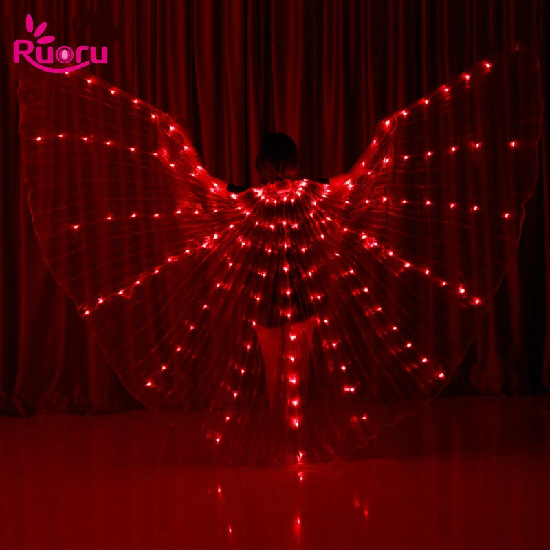 Ruoru Rainbow Color Alas Angle Led Wings Adult Led Costume Circus Led Light Luminous Costumes Party Show Isis Wings Dancewear