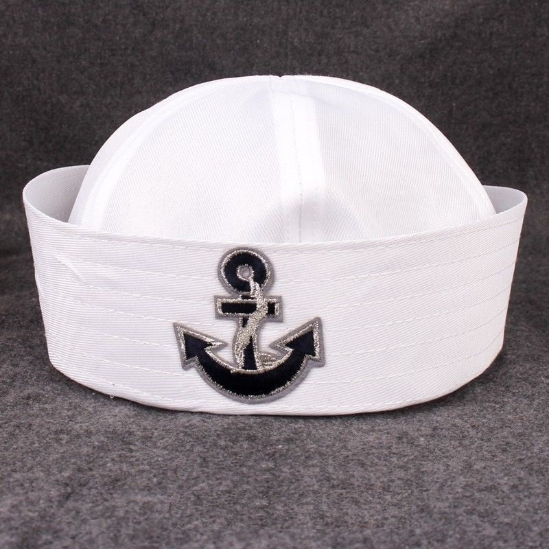 Military Hats Sailor Cap White Captain Navy Marine Caps with Anchor Army Hats For Women Men Child Fancy Cosplay Hat Accessories