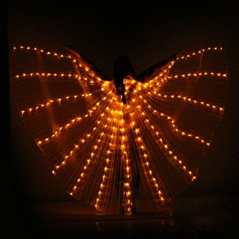 Ruoru Rainbow Color Alas Angle Led Wings Adult Led Costume Circus Led Light Luminous Costumes Party Show Isis Wings Dancewear