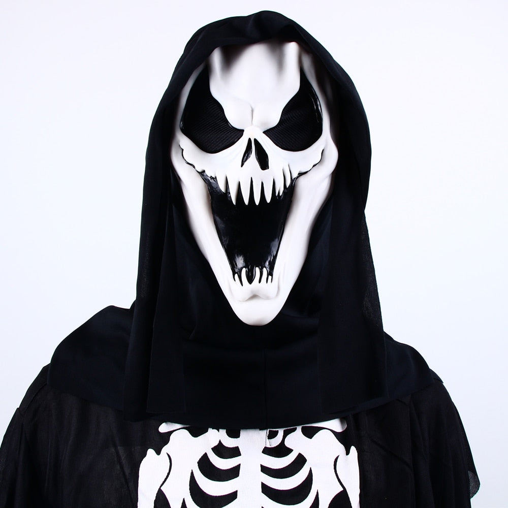 Ghost Face Scream Movie Horror Mask Halloween Killer Cosplay Adult Costume Accessories Props