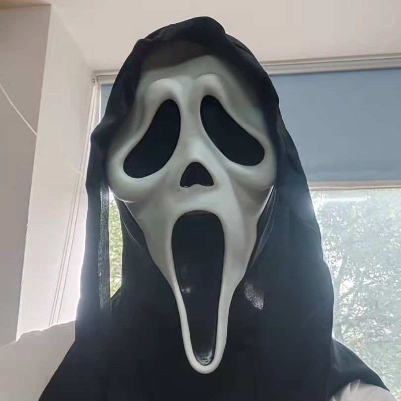 Ghost Face Scream Movie Horror Mask Halloween Killer Cosplay Adult Costume Accessories Props