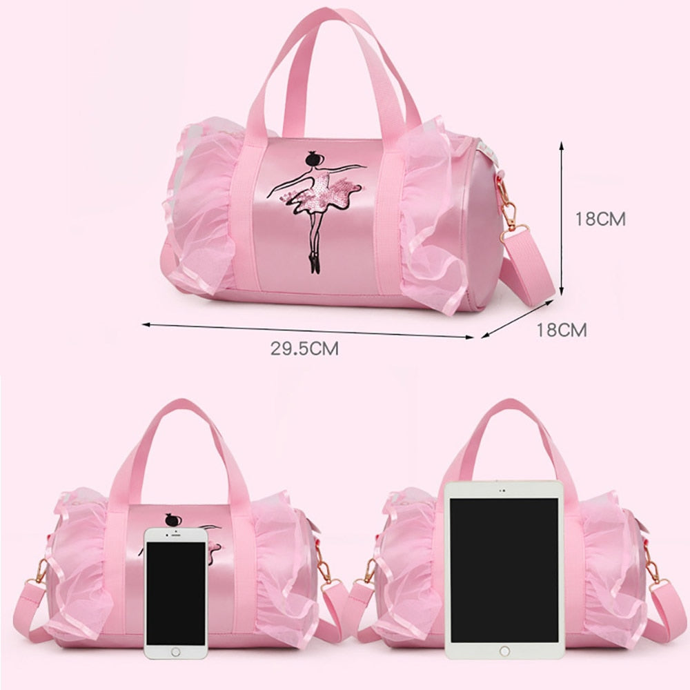 Ballet Dance Bags Pink  Girls Sports Dance Kids Backpack Baby Barrels Package Bag Costume Clothes Shoes Dress  Handbag