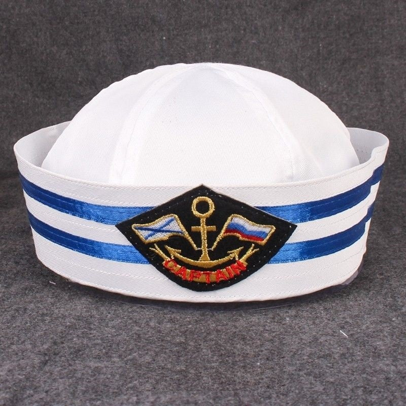 Military Hats Sailor Cap White Captain Navy Marine Caps with Anchor Army Hats For Women Men Child Fancy Cosplay Hat Accessories