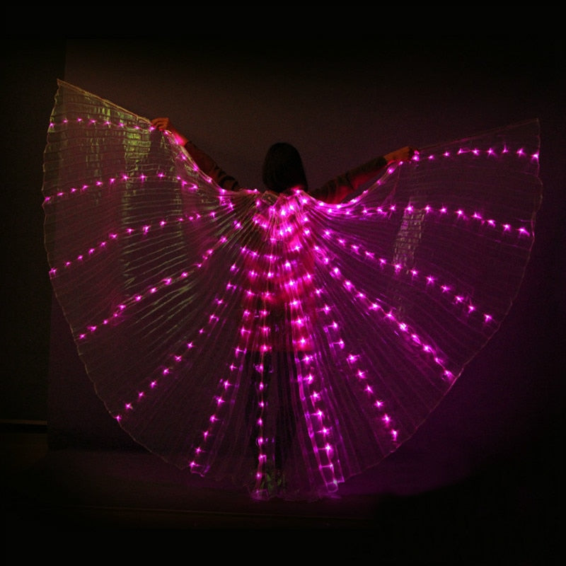 Ruoru Rainbow Color Alas Angle Led Wings Adult Led Costume Circus Led Light Luminous Costumes Party Show Isis Wings Dancewear