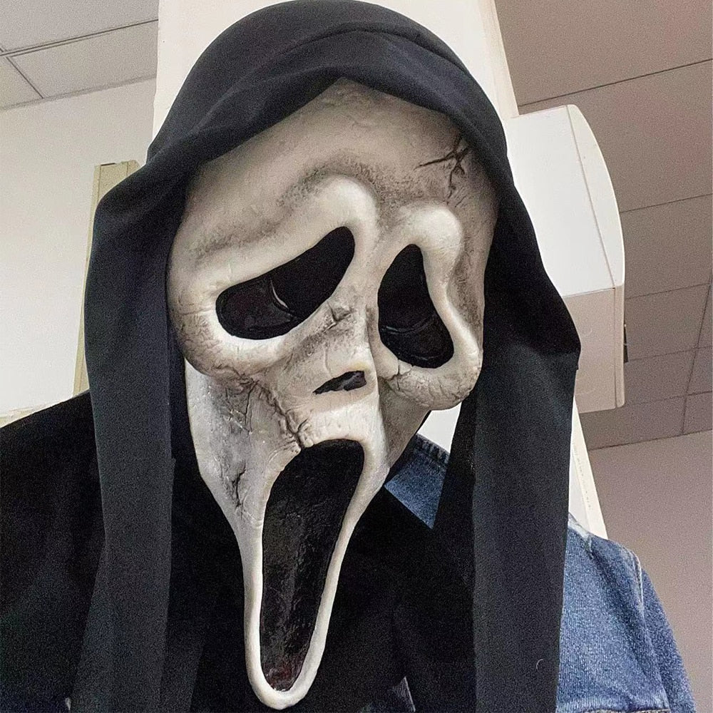 Ghost Face Scream Movie Horror Mask Halloween Killer Cosplay Adult Costume Accessories Props