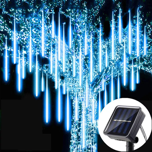 Bright Solar LED Meteor Shower Holiday String Light-Waterproof-Outdoor Led