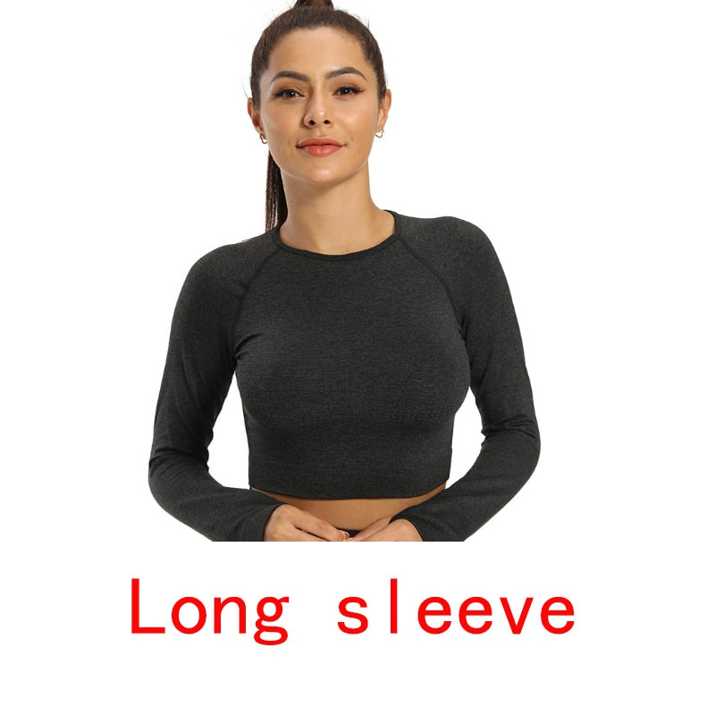 Vital Seamless Yoga Set Women Long Sleeve Summer Blouses Top Gym Sport Bra High Waist Tight Leggings Fitness Suit Shorts Sets