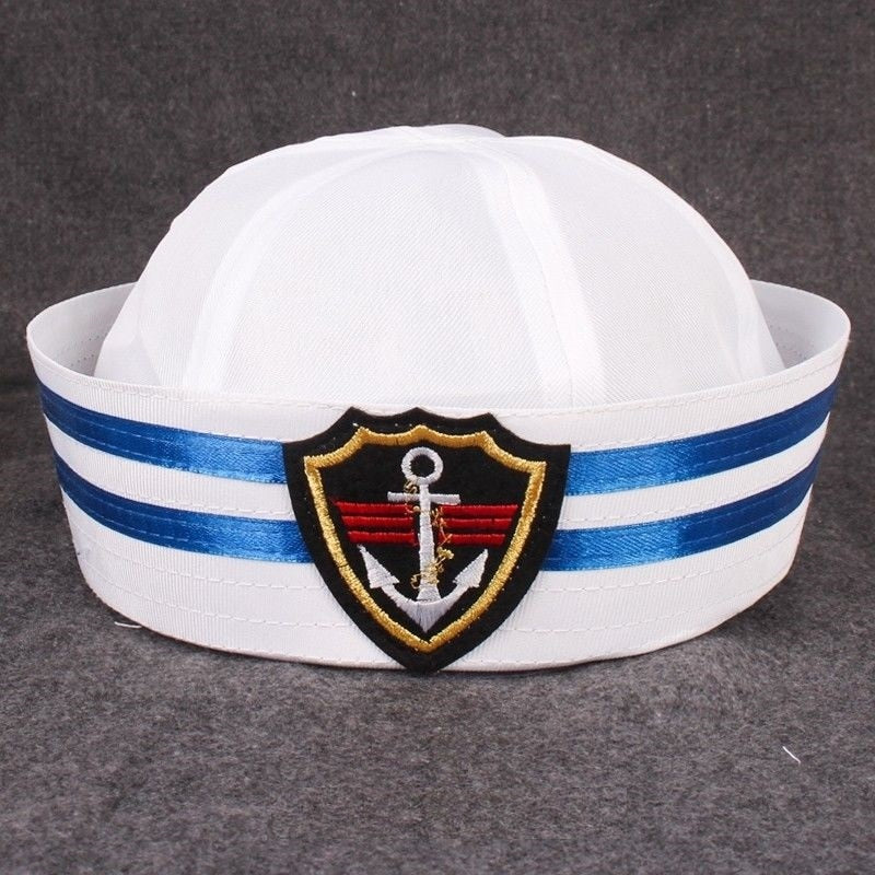 Military Hats Sailor Cap White Captain Navy Marine Caps with Anchor Army Hats For Women Men Child Fancy Cosplay Hat Accessories